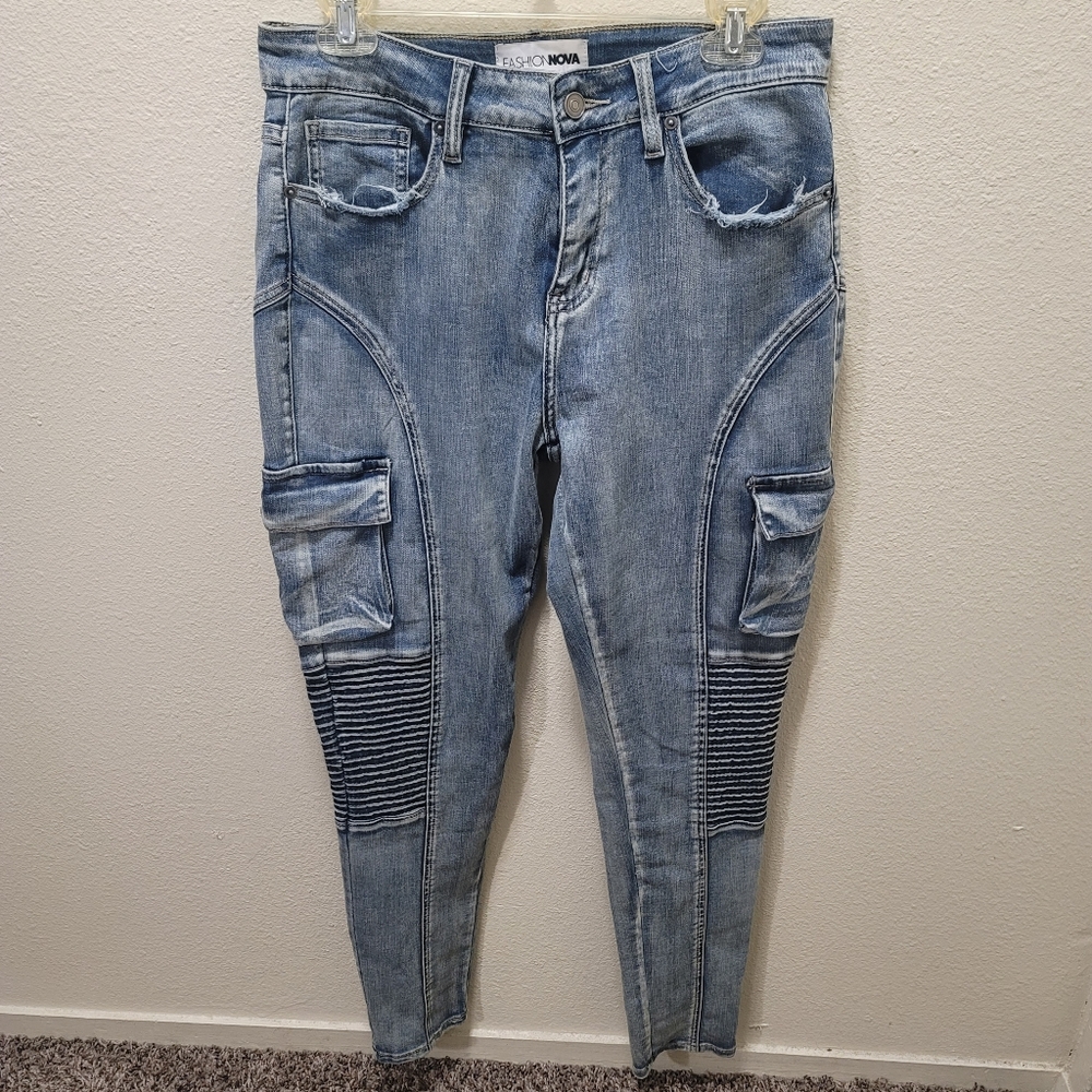 Stretch Moto Motorcycle Skinny Jeans New NWOT 11